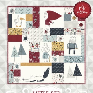 Instant Download-Little Red. Applique and Embroidery Quilt Pattern. Little Red Riding Hood Characters. Wall Hanging. Little Red Fabric.