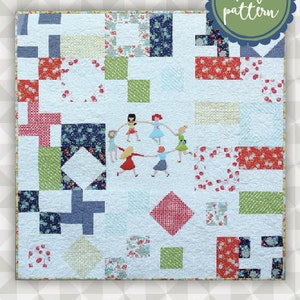Instant Download: Pocket Full of Posies PDF Quilt Pattern Applique Embroidery Piecing. Wall Hanging Tutorial. Kids Quilt Pattern.