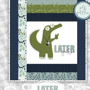 Instant Download: Later Gator. A large applique quilt pattern image 1