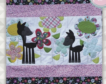 Instant Download- Love You Deerly Quilt Pattern.  Panel quilt. Deer Quilt. Nursery Quilt Pattern. DIY appliqué