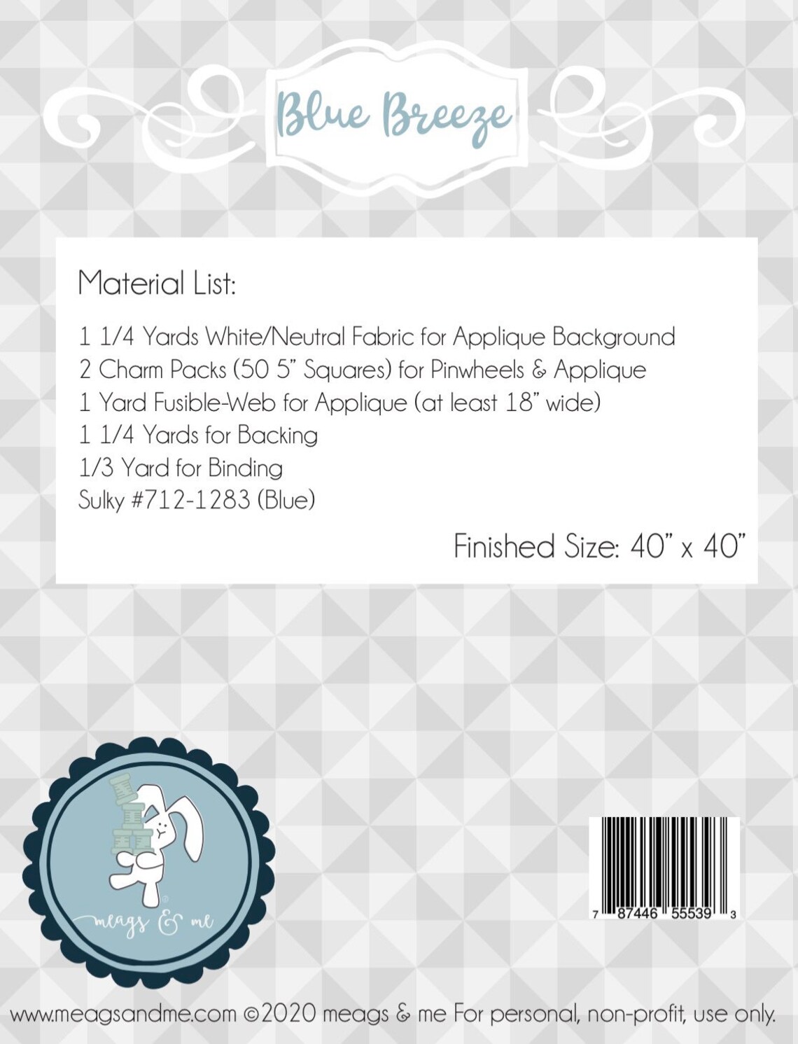 Instant Download: Blue Breeze. A Pinwheel Panel Quilt. Easy - Etsy