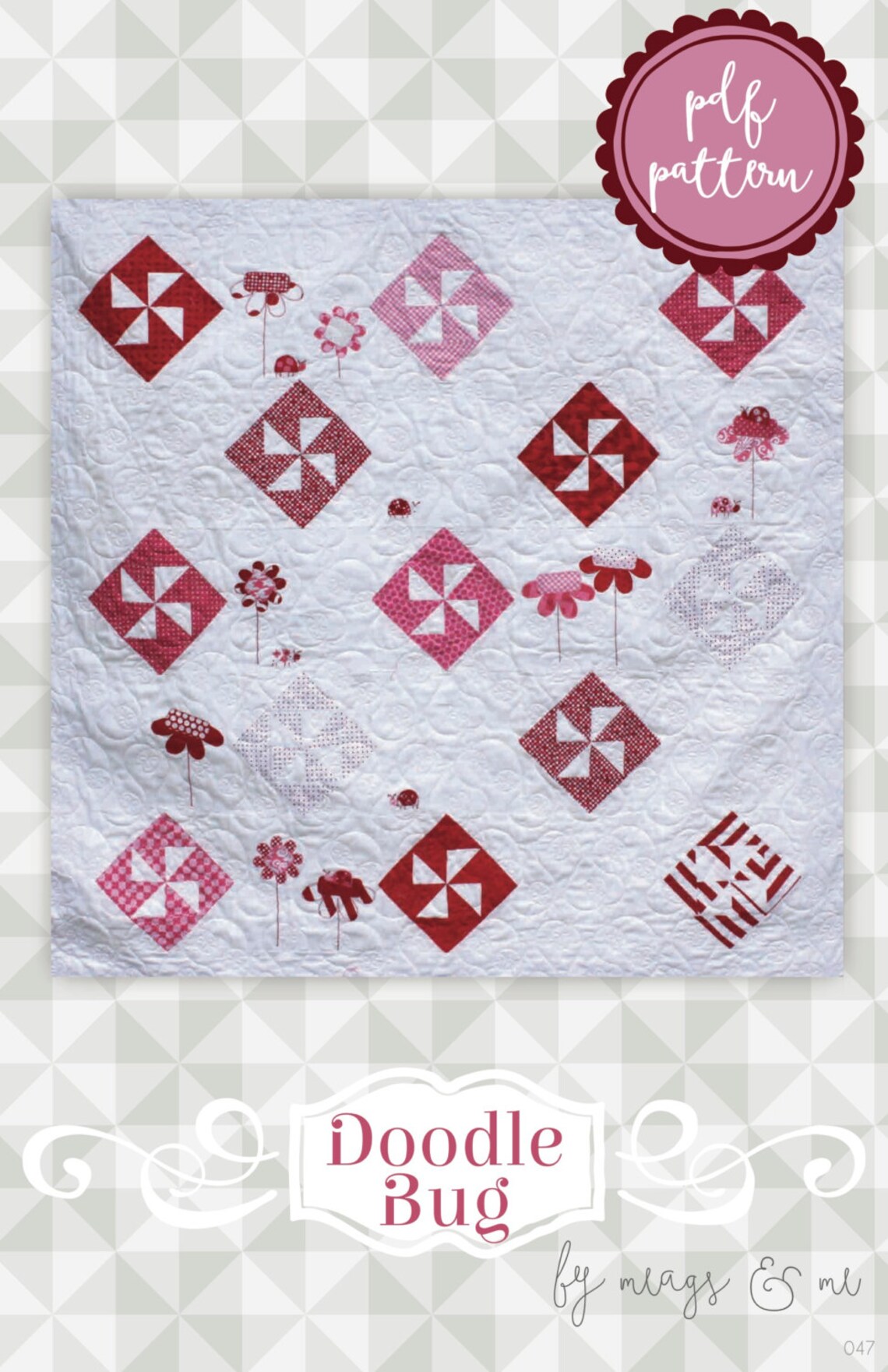 Doodlebug Patterns Instant Download: Doodlebug- an Applique and Pieced Quilt Pattern ...