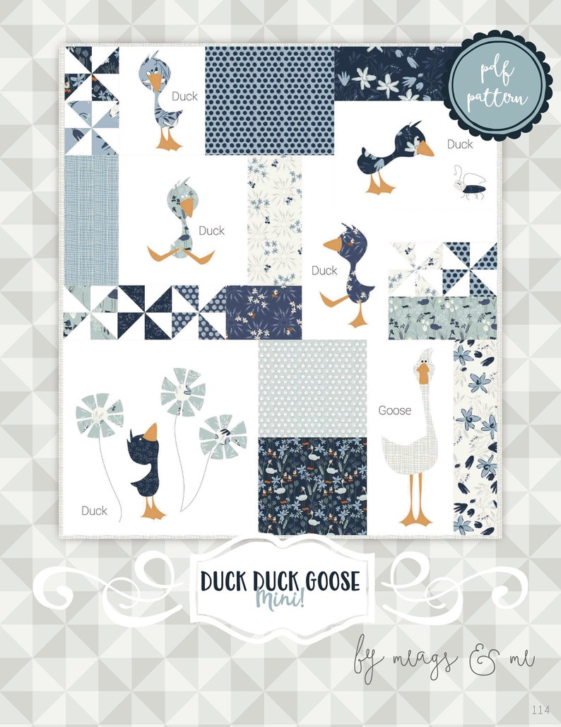 Instant Download: Duck Duck Goose MINI The slightly smaller version of our Block of the Month image 1