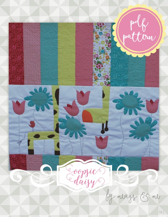 Instant Download: Oopsie Daisy Applique quilt pattern. | Etsy