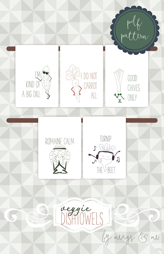 Veggie Dishtowels Pattern Veggie Dishtowels Pattern