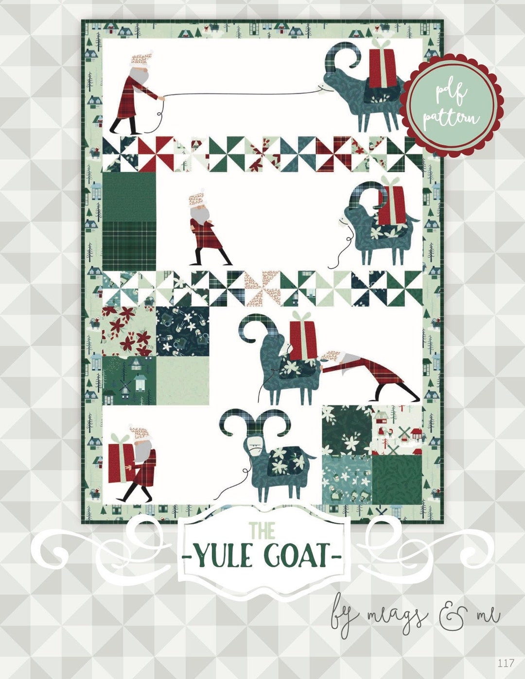 Instant Downloadthe Yule Goat Quilt Pattern. Yuletide by Meags & Me