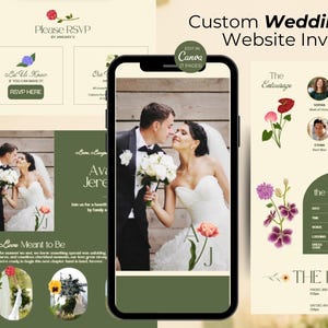 Rustic Wedding Website Template, Elegant Canva Wedding Invite with RSVP Form, Editable Digital Wedding Invite Template, Website Invite
