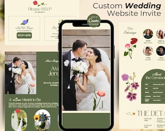 Rustic Wedding Website Template, Elegant Canva Wedding Invite with RSVP Form, Editable Digital Wedding Invite Template, Website Invite
