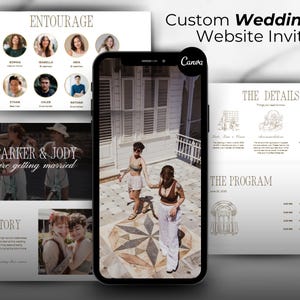 Modern Minimalist Wedding Website Template, DIY Editable Canva Web Invite, Personalized Wedding Invitation with RSVP Form, Wedding Evite