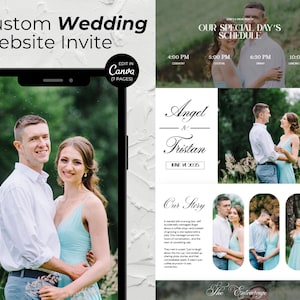 Minimalist Wedding Website Template, Editable Canva Invite, Digital Design with RSVP Form, Custom Online Wedding Invitation, Wedding Evite