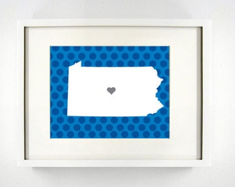 State College, Pennsylvania Giclée Map Art Print  - 8x10 - Graduation Gift Idea - Dorm Decor