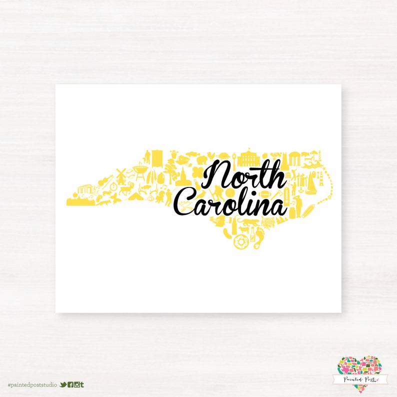 Boone North Carolina State Giclée Print 8x10 Graduation Etsy