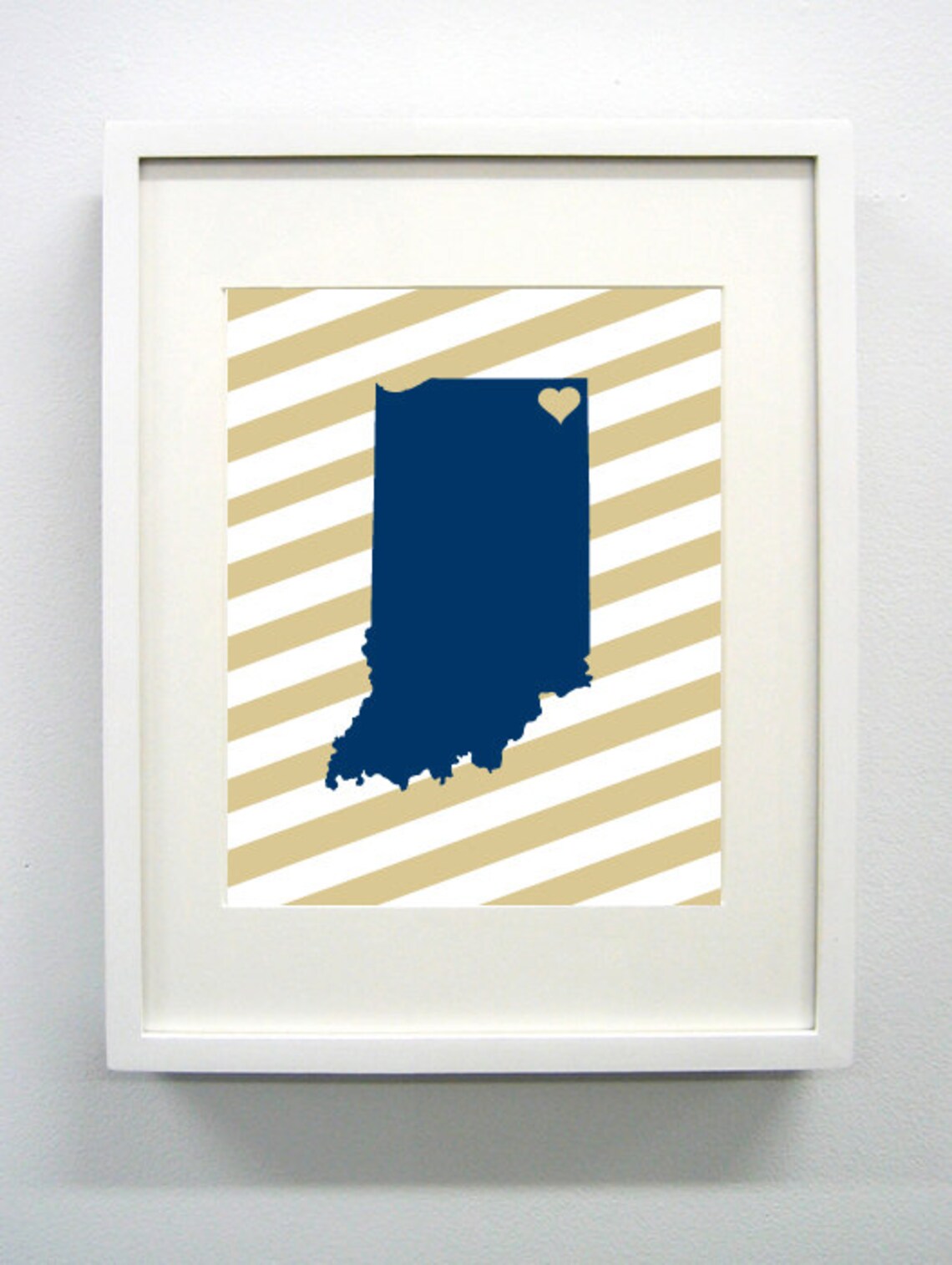 Angola Indiana Landmark State Giclée Map Art Print 8x10 Etsy