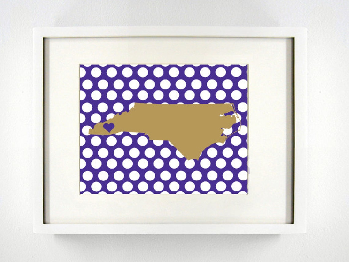 Cullowhee North Carolina State Landmark Giclée Map Art Print Etsy