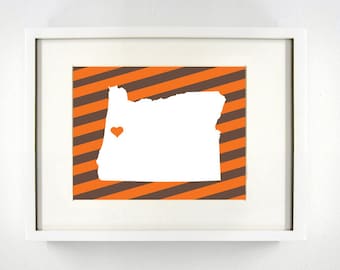 Corvallis, Oregon State Giclée Map Art Print  - 8x10 - Graduation Gift Idea - Dorm Decor