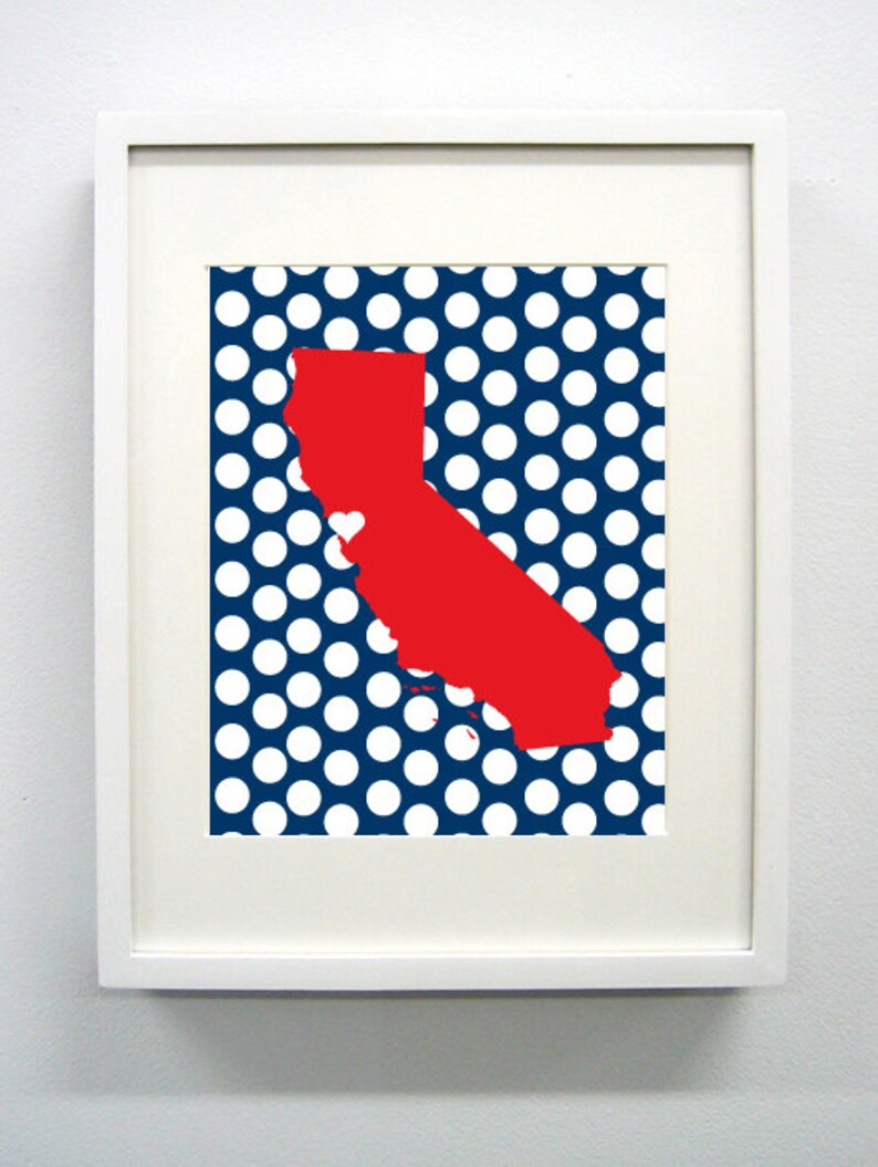 Moraga California Landmark State Giclée Map Art Print 8x10 Etsy