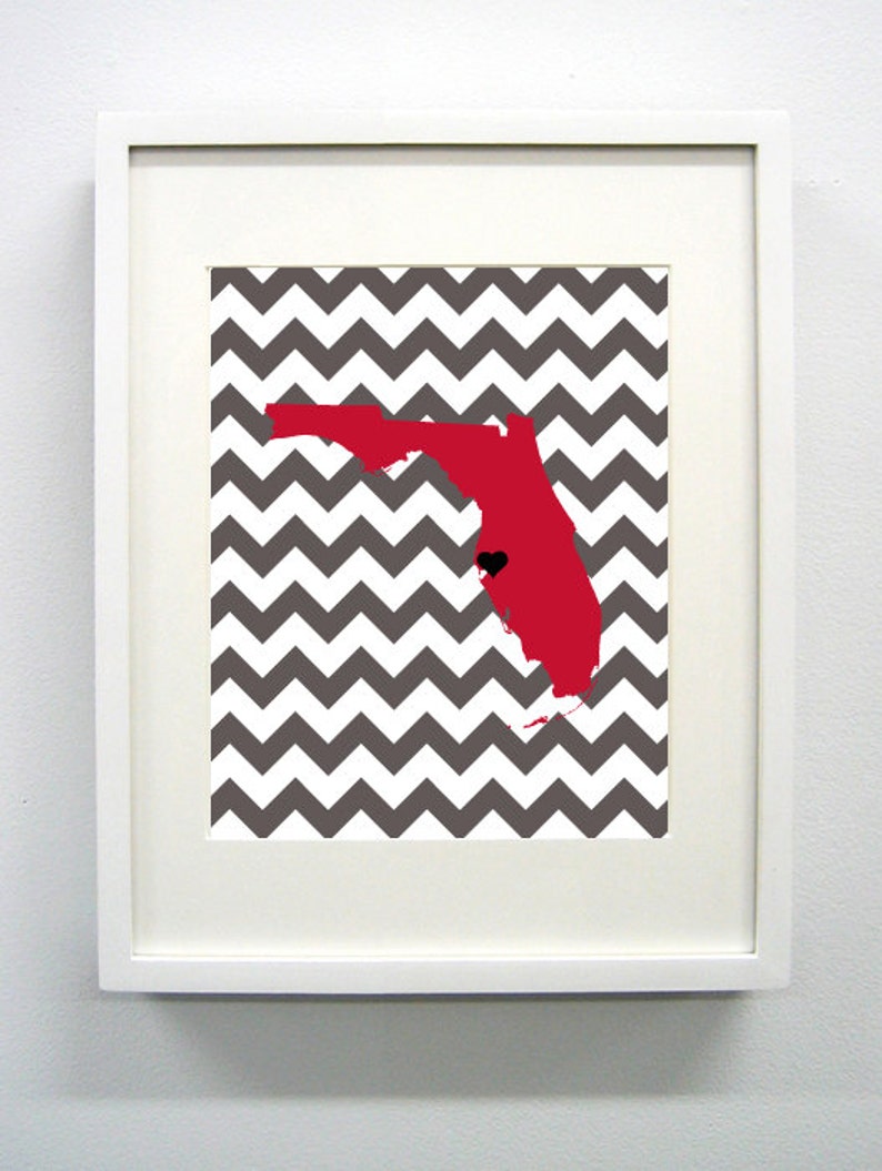 Tampa Bay Florida Landmark State Giclée Map Art Print 8x10 Etsy