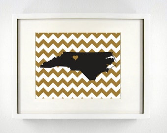 Winston-Salem, North Carolina Giclée Map Art Print - 8x10 - Graduation Gift Idea - Dorm Decor