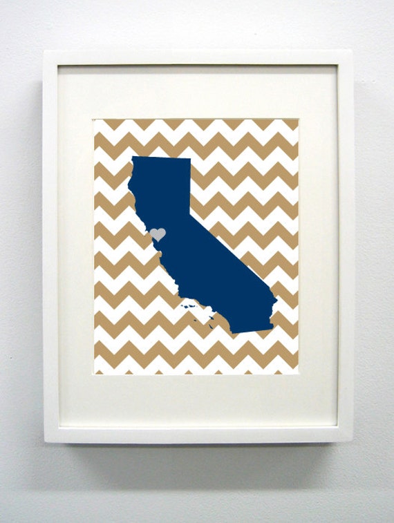 Berkeley California State Giclée Map Art Print 8x10 Etsy