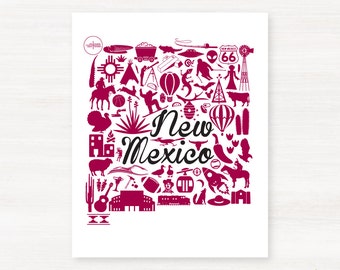 Las Cruces, New Mexico Landmark State Giclée Print - 8x10 - Graduation Gift Idea - Dorm Decor