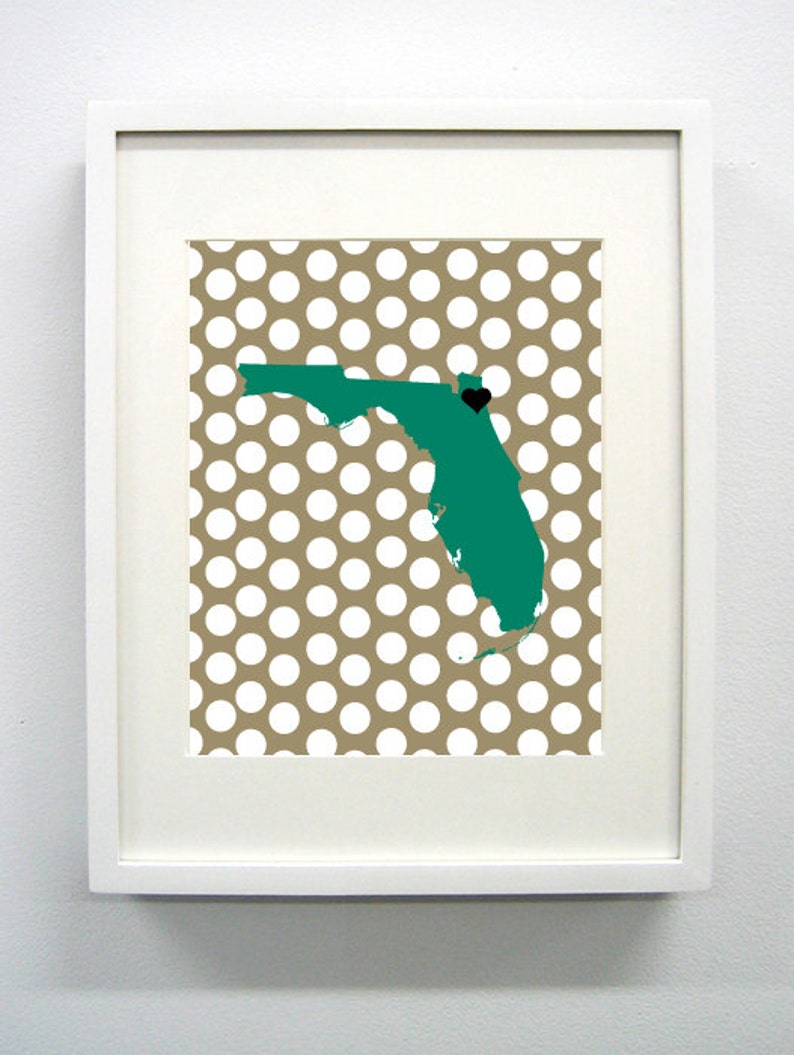 Jacksonville Florida Landmark State Giclée Print 8x10 Etsy