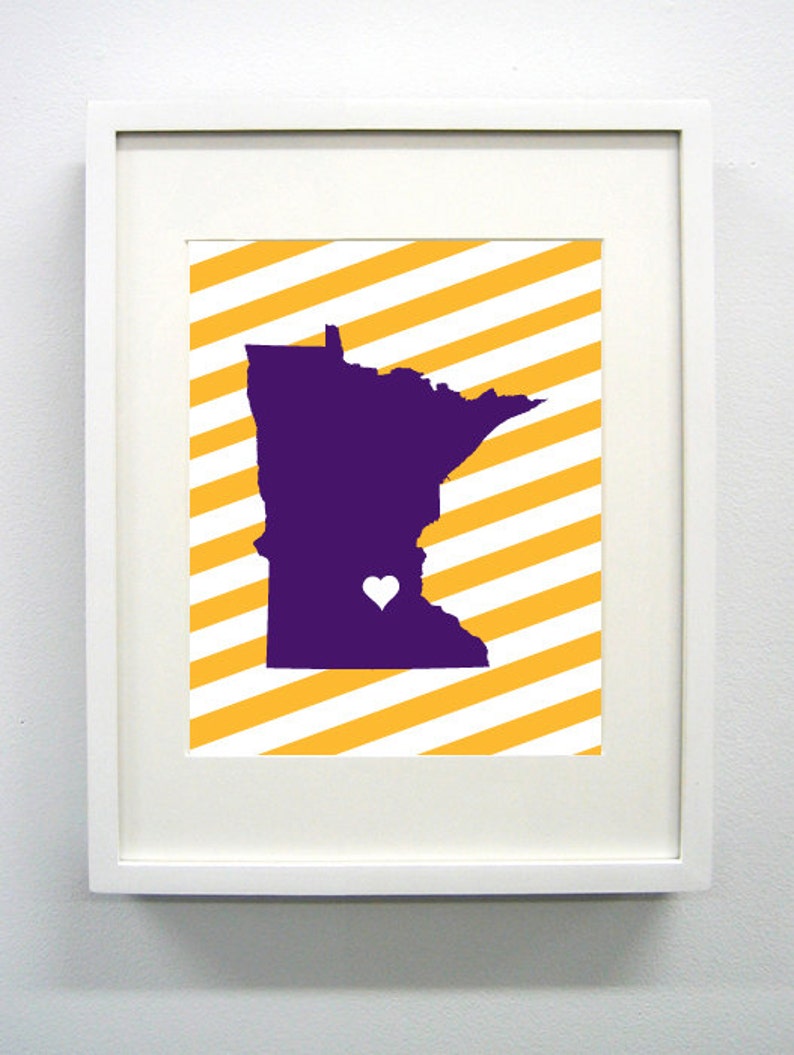 Minneapolis Minnesota State Giclée Map Art Print 8x10 Etsy