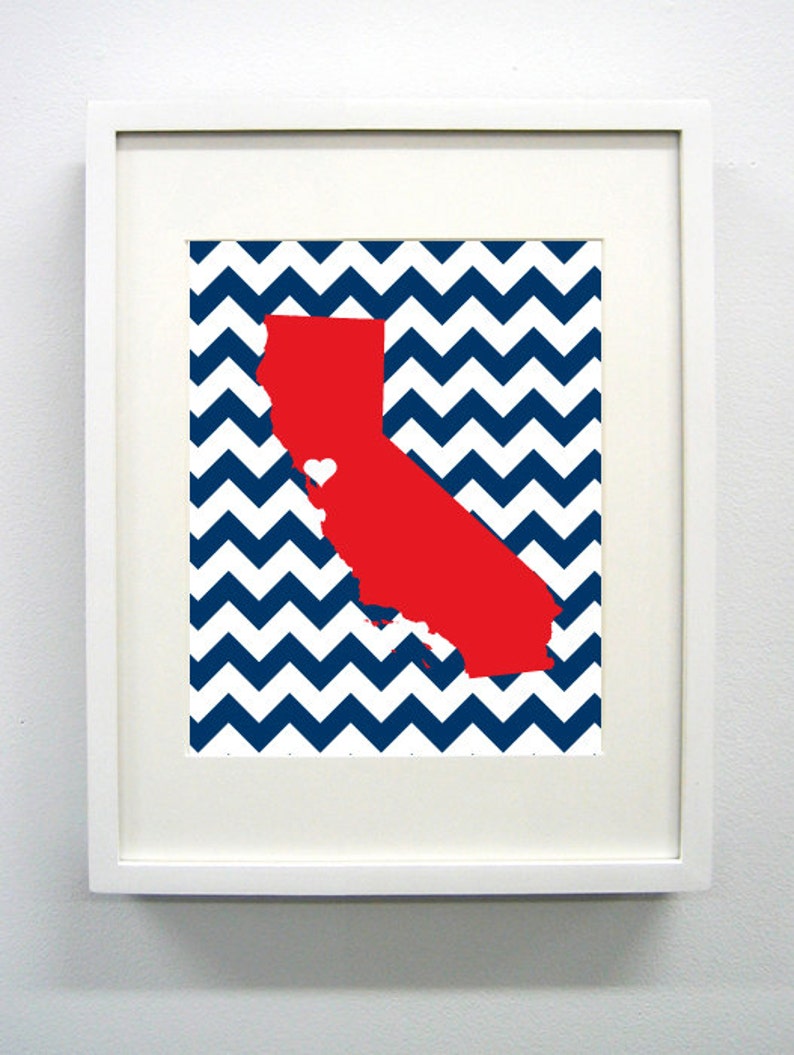 Moraga California Landmark State Giclée Map Art Print 8x10 Etsy