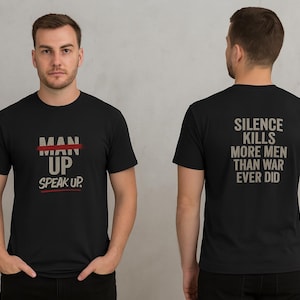 Donation Tee for Mens Mental Health Awareness | Man Up Speak Up Shirt | Silence Kills Shirt | June Awareness Shirt