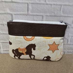 Horse giddy up cowgirl coin/card wallet zippered pouch