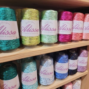 Yarn, Sequined Yarn, 33 Colors, Sequined Thread, Crochet Yarn, Knitting Yarn, Weaving Yarn, Luxury Thread, Yarn With paillettes , ALISSA