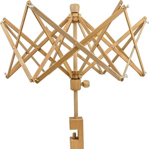 Yarn Winder - Yarn Swift - Wood Umbrella Style - FREE SHIPPING - Attaches To TableTop - GuChet Yarn Winder