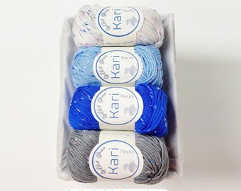 Yarn Gift Set - Cotton/Silk Yarn - Gift for Yarn Lover, Silk Yarn, Gift for Knitter, Yarn for Baby Items - Yarn for Amigurumi - MAKING WAVES