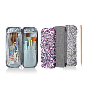 Long Knitting Needle Case - 15.75&quot;x L - Empty, Case for Knitting Needles, Gift for Knitter