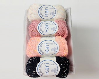 Yarn Gift Set - Cotton/Silk Yarn - Gift for Yarn Lover, Silk Yarn, Gift for Knitter, Yarn for Baby Items - Yarn for Amigurumi - SUMMER VILLA
