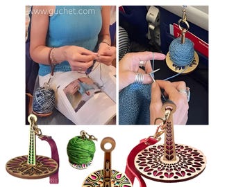 Yarn Holder - Mini Yarn Winder - Wooden - Portable Yarn Holder - Wrist Hanging Yarn Holder -On - Gift for Knitter - Gift for Crocheter