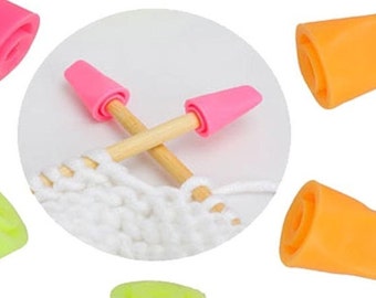 Knitting Needle End Protectors, Square (Pack of 6), Needle Tip Protectors, Square Needle End Cover, Scissor Tip Covers, GuChet