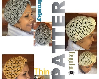 Crochet Turban Pattern Collection (3 Version) PDF Crochet Pattern Crochet hat Pattern  Crochet Hair Pattern Crochet Clothing Pattern Guchet