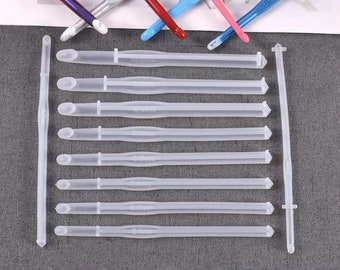 Crochet Hook Mold Set - Includes 10 Mold Sizes - DIY Crochet Hooks, For Silicone, Resin,  Epoxy Mold,  Yarn, GuChet, GuChet