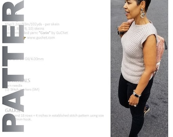 Crochet Top Pattern, Crochet tank top pattern, Crochet Shirt Pattern, Plus Size Crochet, Crochet Top Pattern, Tank top crochet pattern