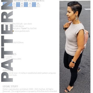 Crochet Top Pattern, Includes Plus Sizes, Asymmetrical Stitch Top, PDF Crochet Pattern, Plus Size Crochet  Crochet Shirt Pattern, GuChet