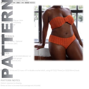 Crochet Lingerie Pattern - Crochet Clothing - Crochet Bra - Crochet Thong - PDF Crochet Pattern - Plus Size Crochet - Bandeau & Hipster