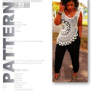 Crochet Top Pattern, Crochet Tank Top Pattern, Crochet Shirt Pattern, Plus Size Crochet, Crochet Top Pattern, Tank Top Crochet (M-4X)