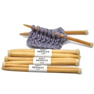 Jumbo Knitting Needles - Bamboo - Includes sizes 15mm, 20mm, 25mm - FREE SHIPPING, SP Knitting Needle, Wooden Knitting Needle