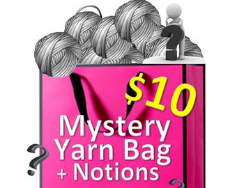 Mystery Yarn Bag (Includes Notions) - 10 Dollars - Yarn Grab Bag, Crochet Yarn, Knitting Yarn, Cotton yarn, Christmas gift for Crocheter