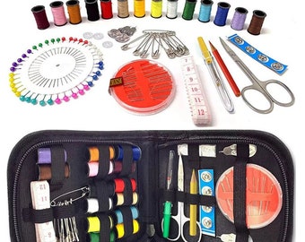 Sewing Kit includes 98 Pieces in zippered pounch, Hand Sewing Kit - DIY Sewing Kit - Emergency Sewing Kit, Wedding Day Sewing Kit