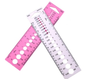 Knitting Needle Gauge Ruler - Needle Gauge Ruler, Knitting Ruler, Knitting Tool, Yarn, Gift for Knitter