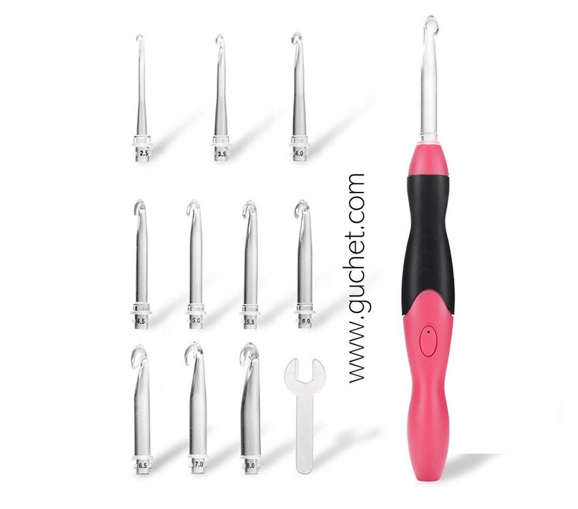 Light up Crochet Hook Set Includes 11 Pieces Rechargeable Etsy