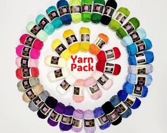 Yarn Pack - Bamboo/Cotton Yarn - 1 Ball of each 47 Colors,  Knitting Yarn, Cotton Yarn, Bamboo Yarn, Crocheting Yarn, Gift for Crocheter
