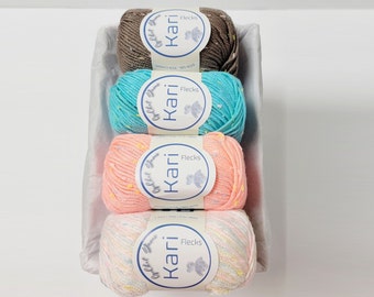Yarn Gift Set - Cotton/Silk Yarn - Gift for Yarn Lover, Silk Yarn, Gift for Knitter, Yarn for Baby Items - Yarn for Amigurumi - SAND DOLLAR