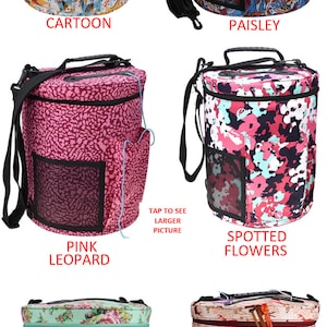 Yarn Bag - X-LARGE Bucket Style Yarn Tote Bag, Craft Bag Organizer, Gift for Crocheter, Gift for Knitter Gift for Yarn Lover